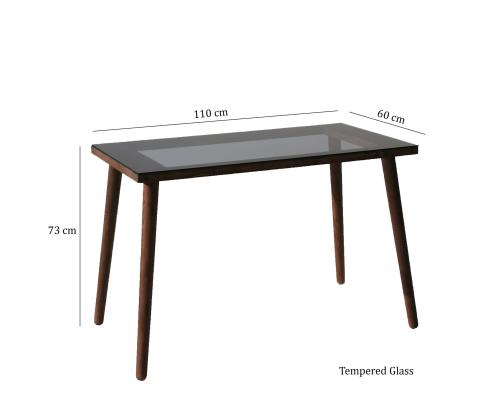 Cozy Çalışma Masası Ahşap Temperli Cam