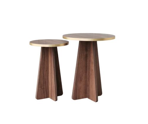 Kohvilaud Mushroom 2 - Gold, Walnut