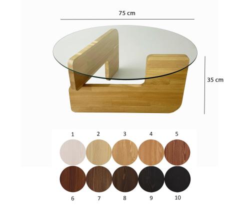 Kohvilaud Mia - Oak, Transparent