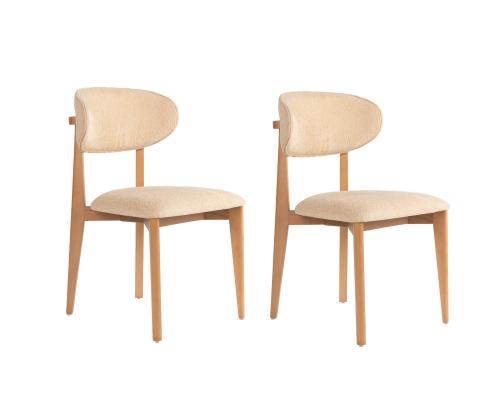 Mööblikomplekt toolid Lionte - Beige, Light Oak