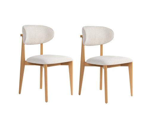 Mööblikomplekt toolid Lionte- White, Light Oak