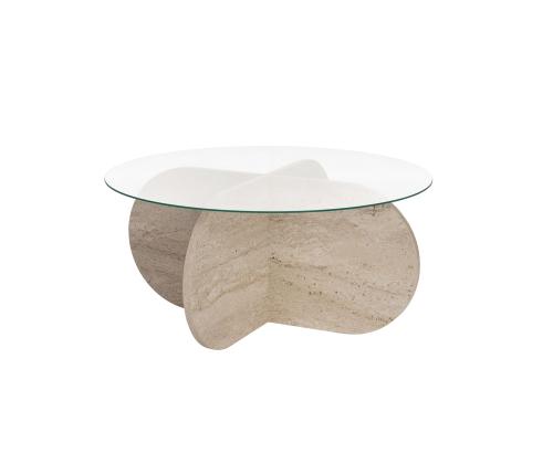 Kohvilaud Aeris - Travertine, Transparent