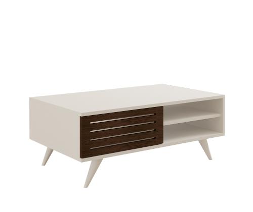 Kohvilaud Grande - Walnut, White