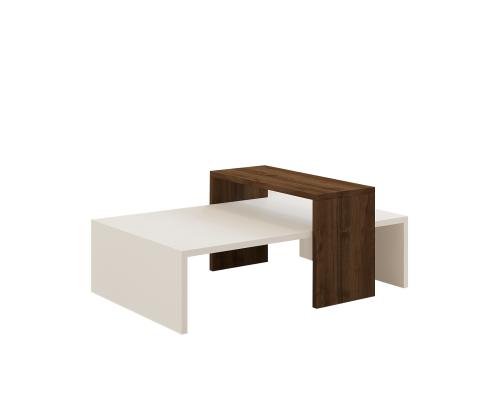 Kohvilaud Glow - White, Walnut