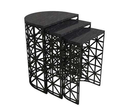 Mööblikomplekt lauad Stil - Black Marble