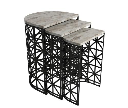 Mööblikomplekt lauad Stil - White Marble