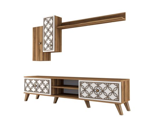 TV laud Class S - Walnut, White