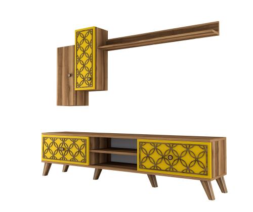 TV laud Class S - Walnut, Yellow