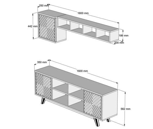 TV laud Inci - Walnut