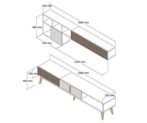 TV laud Milan TV - Walnut, Anthracite