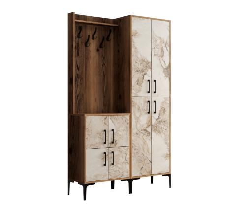 Berlin BA - Walnut, White Marble