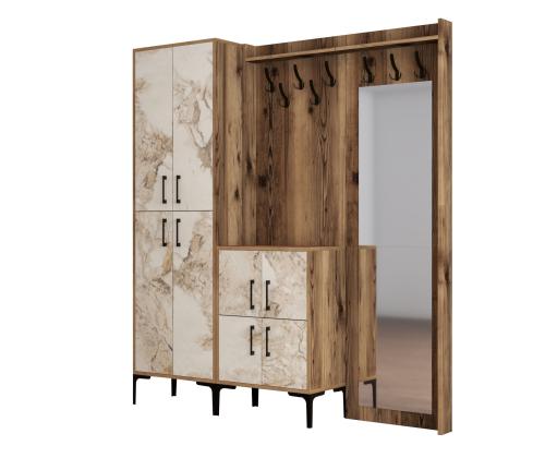 Berlin ABC - Walnut, White Marble