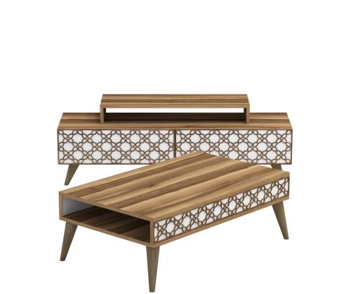 City - Walnut, White