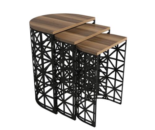 Mööblikomplekt lauad Stil Metal Ferforje - Walnut