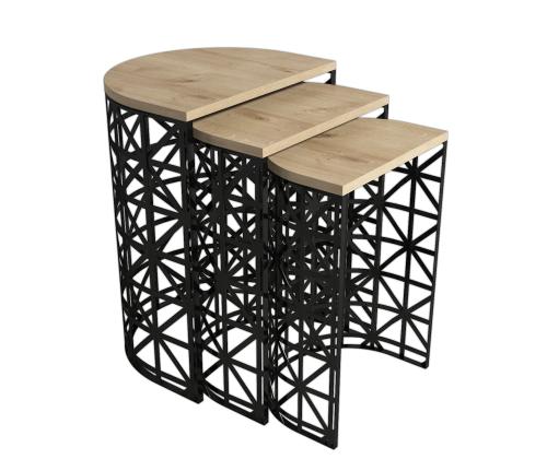 Mööblikomplekt lauad Stil Metal Ferforje - Oak