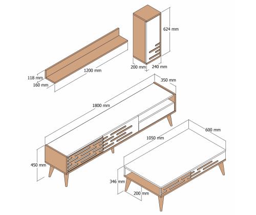 Valensiya - Walnut, White
