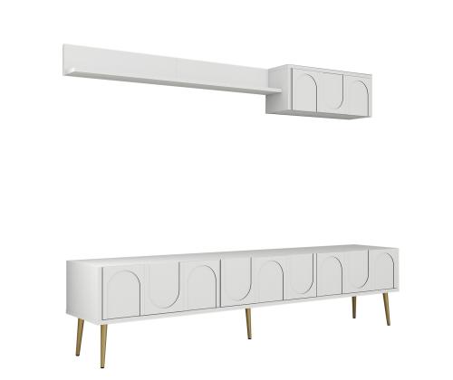 TV laud Lyon 2 - White, Gold