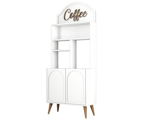 Kohvilaud Lyon 80 - White, Walnut