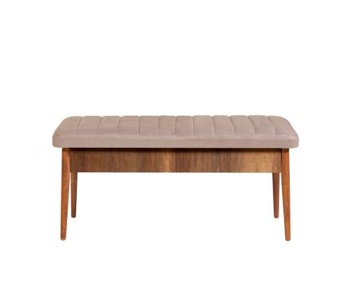 Vina Bench Walnut, Stone