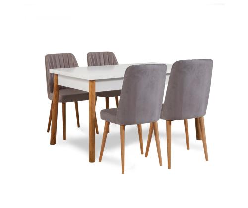 Mööblikomplekt toolid Santiago White Grey Atlantic Pine