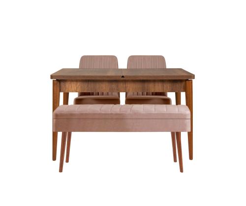 Mööblikomplekt toolid Vina 0900 - 3 - Walnut, Stone