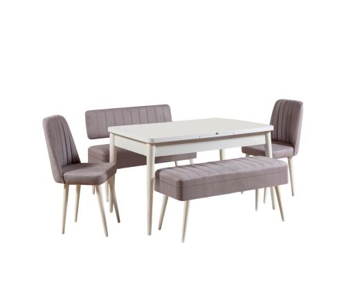 Mööblikomplekt toolid Vina 0701 - 4 - White, Grey