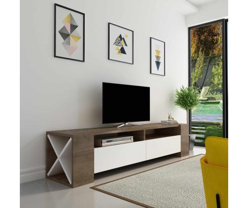 TV laud Sosruko - Walnut, White