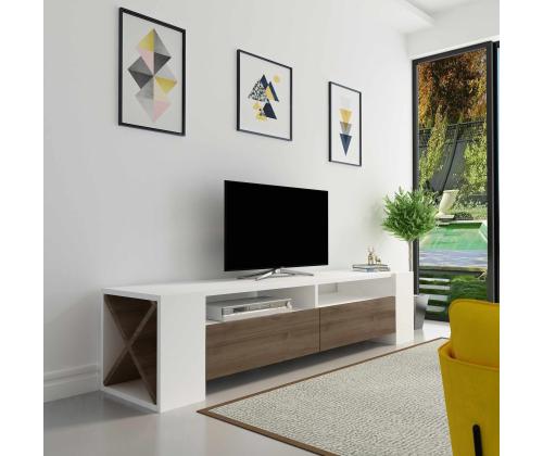 TV laud Sosruko - White, Walnut