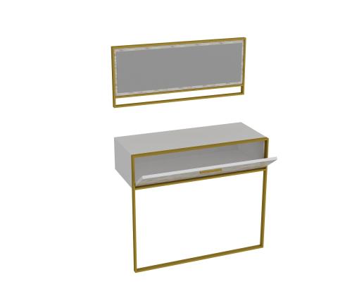 Polka Aynalı - White