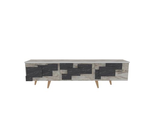 TV laud 3 D - White, Marble