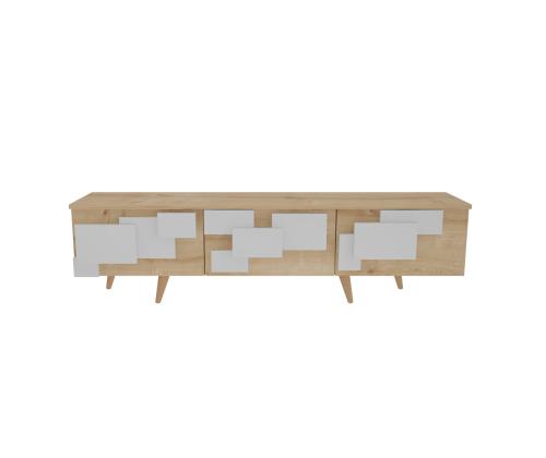 TV laud 3 D - Oak, White