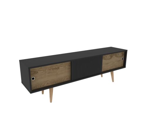 TV laud Ecrin - Anthracite, Oak