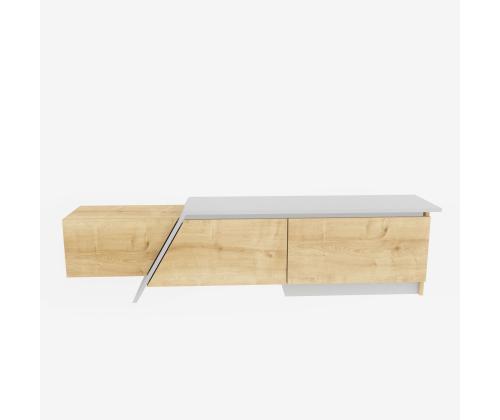 TV laud Zonas - Sapphire Oak, White