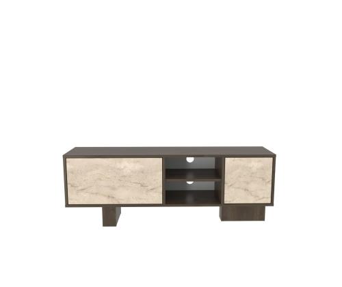 TV laud Monaco - Walnut, Travertine