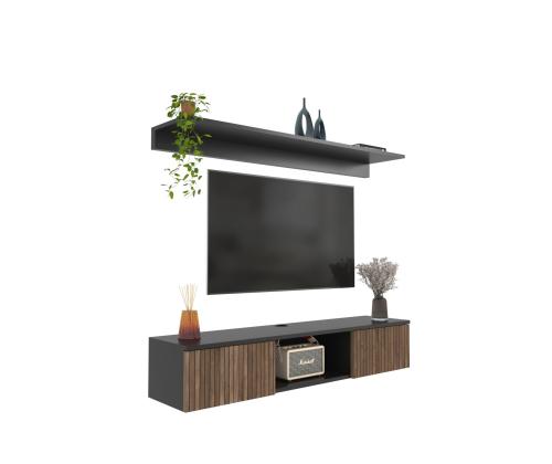 TV laud Elia - Wooden, Black