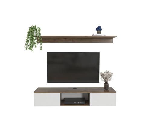TV laud Elia - Walnut, White