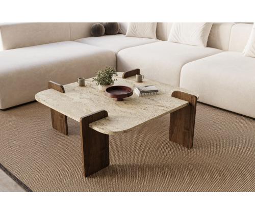 Kohvilaud Afrolli - Travertine, Walnut