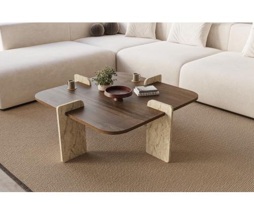 Kohvilaud Poalla - Walnut, Travertine