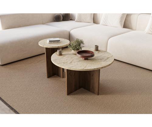 Kohvilaud Private - Travertine, Walnut