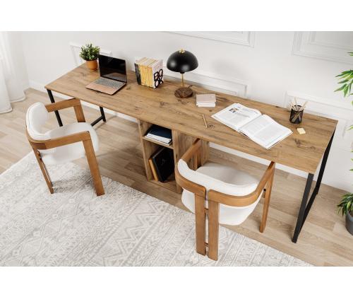 Twin Study Desk - Atlantic Pine, Black