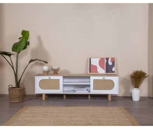 TV laud Bohem - White, Oak