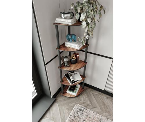 Bookcase 5 Corner - Walnut