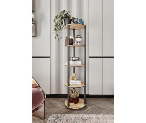 Bookcase 5 Tiers Round - Oak