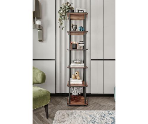 Bookcase 6 Tiers Square - Walnut