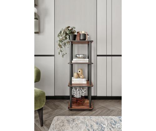 Bookcase 4 Tiers Square - Walnut