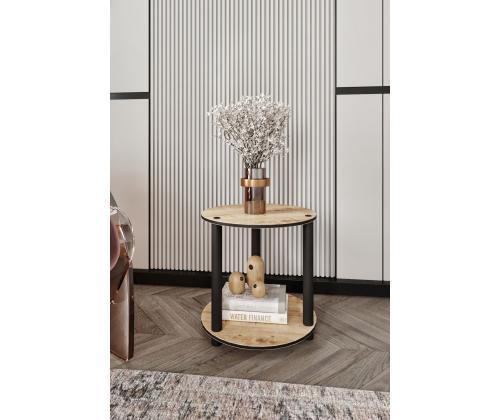 Kohvilaud Bookcase 2-Tier Round - Oak