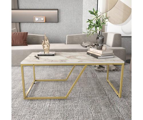 Kohvilaud Wendy - White, Gold