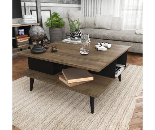 Kohvilaud Akya - Walnut, Black