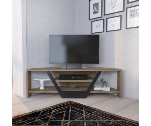 TV laud Sares - Walnut, Black