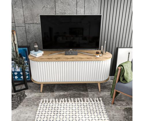 TV laud Stor - Oud Oak, White